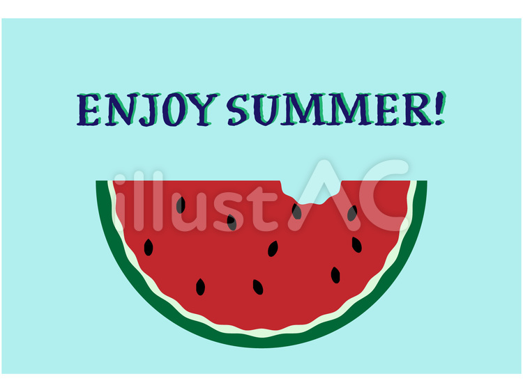 スイカの暑中見舞いカード 暑中見舞い,ポストカード,夏のイラスト素材