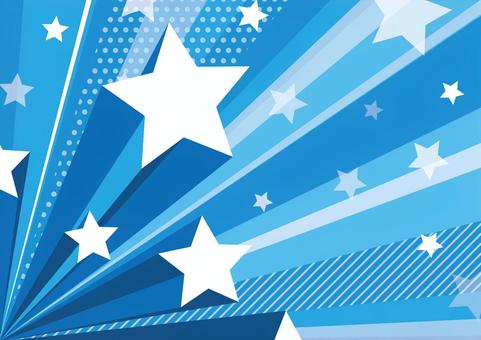 青色のポップに飛び出すスターの集中線 星,集中線,ライン,ドット,ポップ,青色,背景のイラスト素材