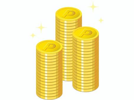 ポイント_コイン_山積み コイン,ポイント,山積み,ゴールド,メダル,ゴールドメダル,貯める,稼ぐ,がっぽり,金のイラスト素材