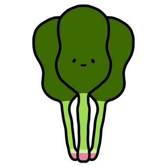 野菜キャラクター（ほうれん草） ほうれん草,野菜,キャラクター,顔,挿絵,農家,農業,スーパーマーケットのイラスト素材