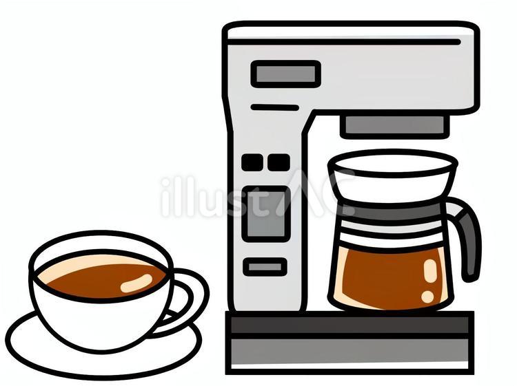 コーヒーとコーヒーメーカー コーヒーメーカー,コーヒー,食べ物のイラスト素材