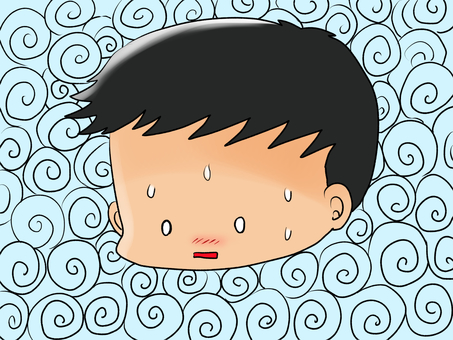 焦って汗をかく男性（PNG分は背景なし） 男性,汗,呆然,焦る,暑いのイラスト素材