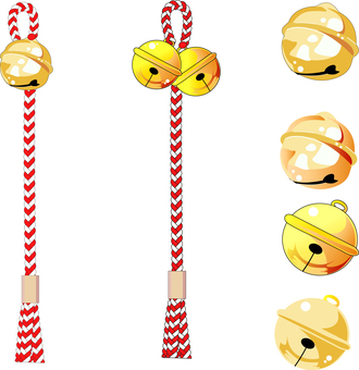 神社などの鈴のセット 神社などの鈴のセット 鈴,和風,神社,初詣,お参り,祈願,金,合格祈願,参拝,金属のイラスト素材