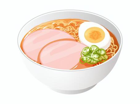 ハムラーメン ハムラーメン,ラーメン,インスタントラーメン,麺類,料理,食べ物,家庭料理,ハム,ゆで卵,卵のイラスト素材