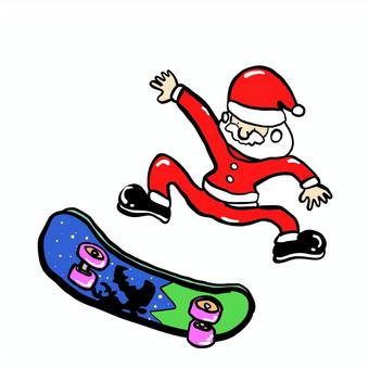 Illustration, santa claus, skater, christmas, 