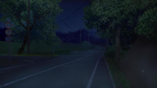 人気がない夜の道 背景イラスト 人気がない夜の道 背景イラスト 道路,田舎,道,車道,のどか,閑散,リアル,景色,風景,背景のイラスト素材