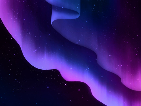 オーロラの背景03 空,大空,夜空,星空,闇夜,宇宙,銀河,天文,天体,プラネタリウムのイラスト素材