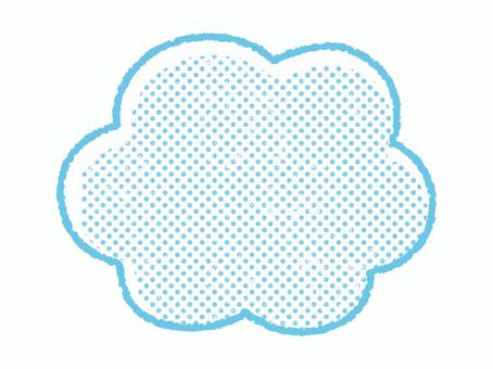 版画風モコモコフレーム02 フレーム,囲み,枠,囲み枠,背景枠,版画風,にじみ線,手書き,雲,もこもこのイラスト素材