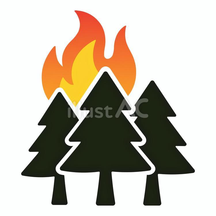 森林　火災 森林,火災,火事のイラスト素材
