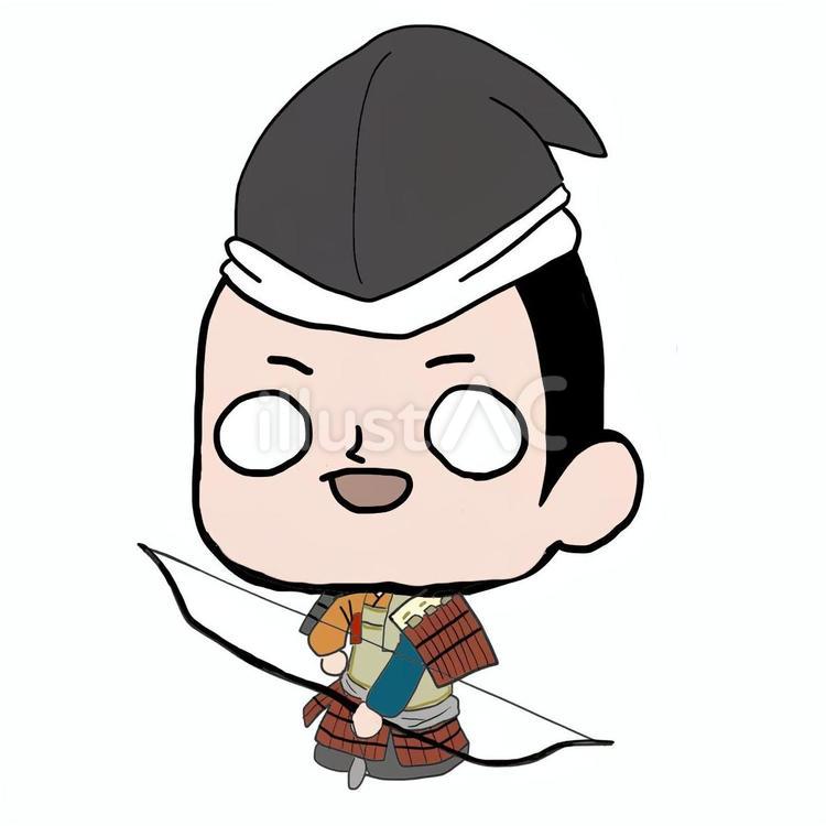 ゆるい那須与一さん 那須与一,武将,源氏のイラスト素材
