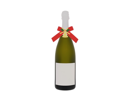 冬の年末のクリスマスのシャンパンの贈答品 シャンパン,瓶,ワイン,ラベル,飲料,酒,ベルのイラスト素材
