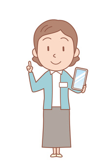 Full body of an office worker guiding the smartphone, , JPG, PNG and EPS