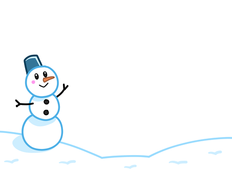 雪だるまのフレーム 冬,ウインター,雪,雪ダルマ,雪原,白,銀世界,背景透過のイラスト素材