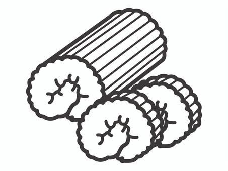 伊達巻（１本＋２切）02 伊達巻,おせち,正月,食べ物,アイコン,マーク,シンプルのイラスト素材