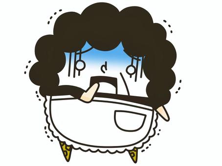 大阪のおばちゃん 大阪のおばちゃん おばちゃん,二頭身,顔面蒼白,びびる,パーマのイラスト素材