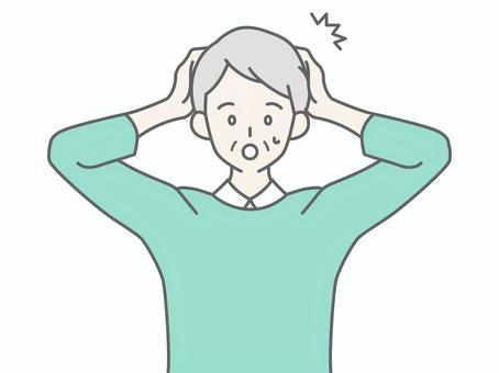 驚くシニア男性 人物,男,祖父,おじいちゃん,老人,高齢者,お年寄り,シニア,白髪,驚くのイラスト素材