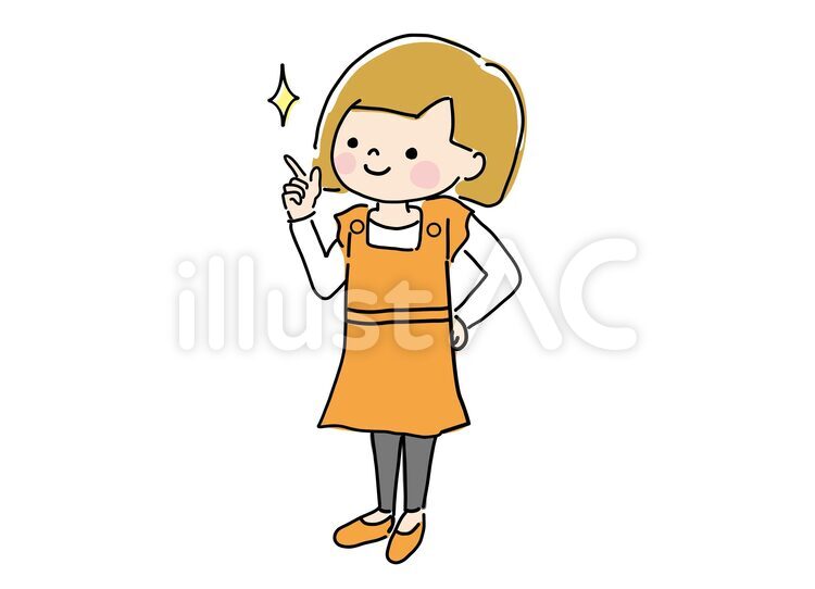 ひらめきポーズをしている女の子イラスト No 無料イラストなら イラストac