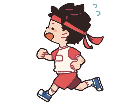 運動会で元気に走る男の子のイラスト 運動会,かけっこ,徒競走,リレー,走る,ランニング,子ども,子供,小学生,男の子のイラスト素材