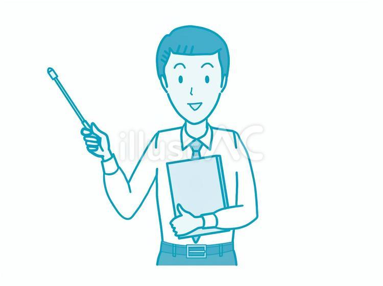 男性　ワイシャツ　ポインター　単色 男性,20代,会社のイラスト素材