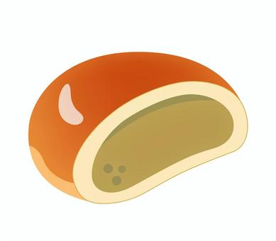 うぐいすパンのアイコン うぐいすパン,あんぱん,青えんどう豆,餡,食べ物,スィーツ,菓子パン,甘い,パン,アイコンのイラスト素材