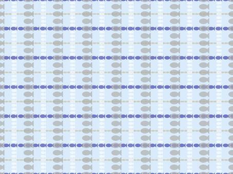 イワシイメージのお魚チェック柄 魚,シルエット,シームレス,繰り返し,チェック柄,パターン,テキスタイル,背景,壁紙,包装紙のイラスト素材