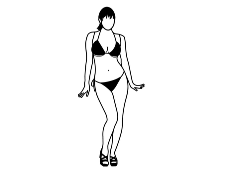 ビキニ女子 ビキニ,水着,夏,真夏,サマー,人,人物,女性,大人,学生のイラスト素材