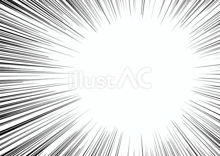 マンガの集中線・効果線 集中,線,放射状のイラスト素材