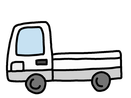 軽トラック 軽トラック,トラック,自動車,乗り物,シンプル,白,かわいい,配送,輸送,生活のイラスト素材