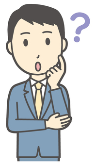  スーツ青年-115-バスト はてな,ビジネスマン,会社員,男性,サラリーマン,オフィス,ビジネス,営業マン,先生,講師のイラスト素材