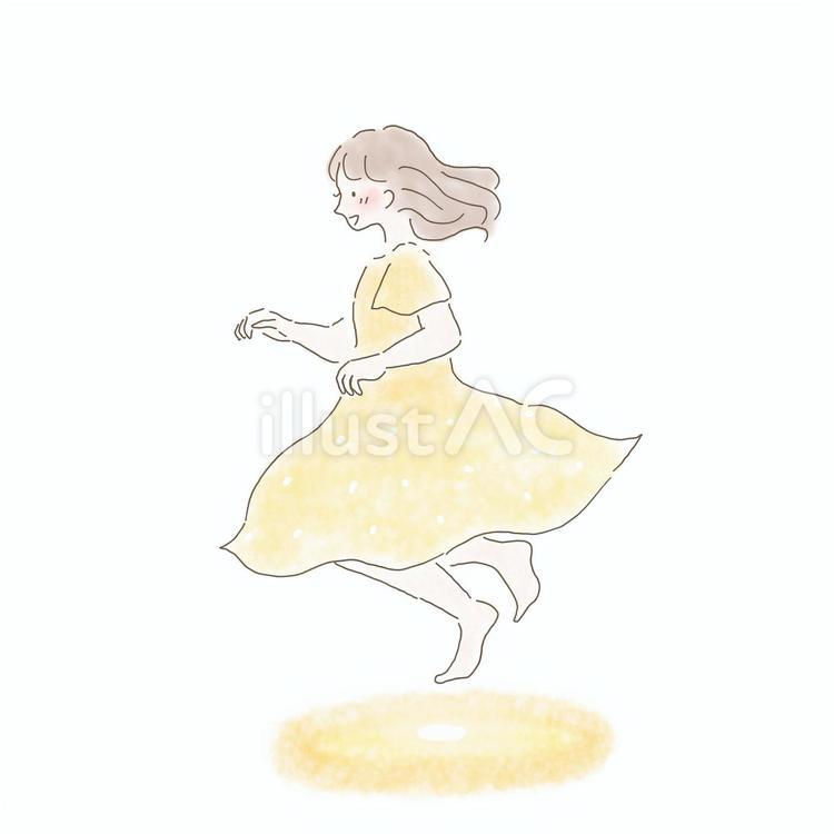 宙に浮く人 宙,浮く,女性のイラスト素材