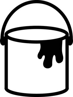ペンキバケツのアイコン ペンキ,塗る,バケツ,塗り,ペイント,アート,液体,アイコン,マーク,モノクロのイラスト素材