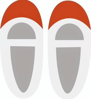 上靴＿赤 上靴,靴,学校,小学校,中学校,高校,学生のイラスト素材