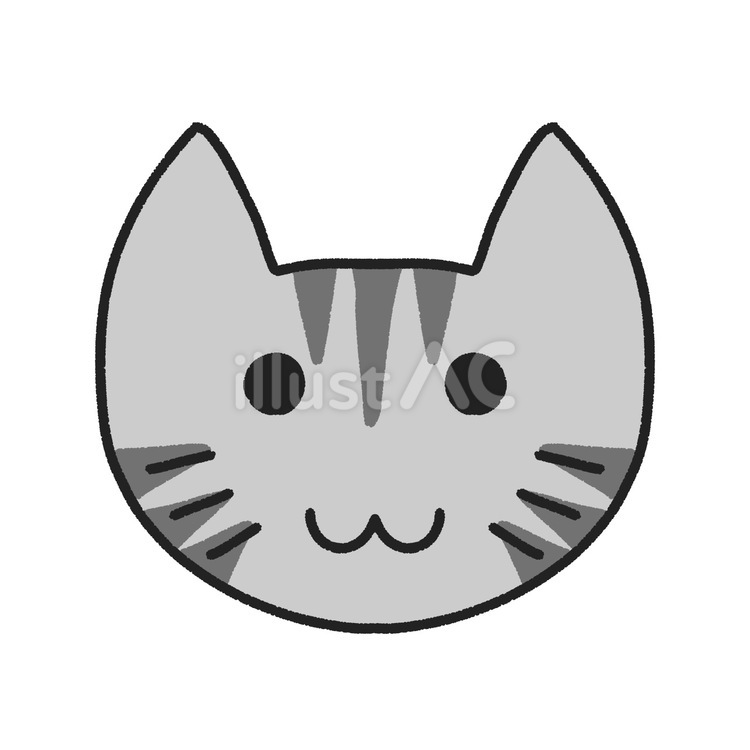 アイコン用ネコの顔　サバトラ 猫,動物,サバトラのイラスト素材