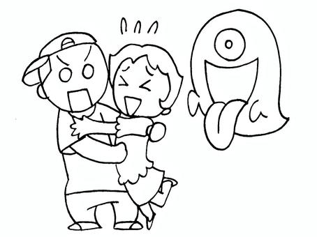 肝だめし 肝だめし,シンプル,手描き,アナログ,デフォルメ,線画のイラスト素材