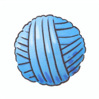 毛糸玉（青） 毛糸玉,毛糸,青,手芸,編み物,ハンドメイドのイラスト素材