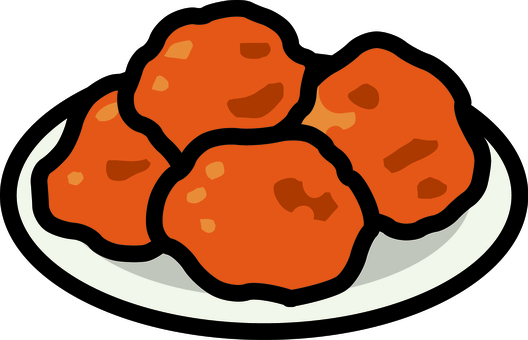 白の皿の唐揚げです。 唐揚げ,シンプル,揚げ物,鶏肉,食べ物,料理,おかず,定番,食卓,ごちそうのイラスト素材