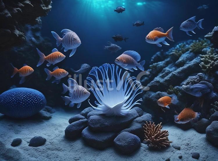 美しい海の生き物 海,生き物,魚のイラスト素材