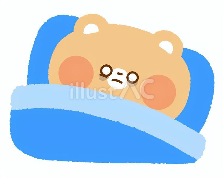 眠れないくま 眠れない,くま,寝不足のイラスト素材