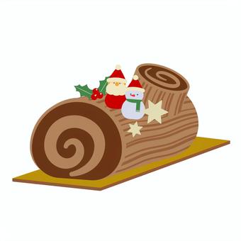 クリスマスケーキイラスト7 クリスマス,クリスマスケーキ,ホールケーキ,チョコレートケーキ,12月,冬,あしらい,お洒落,かわいい,装飾のイラスト素材