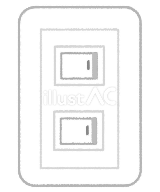 電気オフ状態の白い照明のスイッチ スイッチ,オフ,電気のイラスト素材