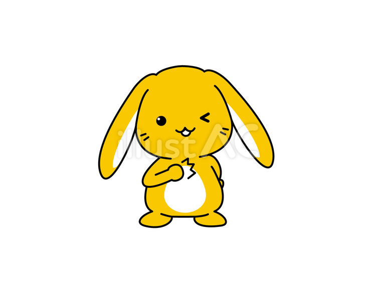 垂れ耳うさぎさん（まかせて！） うさぎ,まかせて,ウインクのイラスト素材