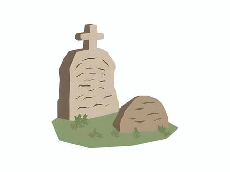 お墓 墓場,埋葬,土葬,石,墓石のイラスト素材
