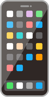 シンプルなスマホ本体のイラスト スマホ,スマートフォン,画面,アプリ,本体,液晶,ディスプレイ,フレーム,枠,シンプルのイラスト素材