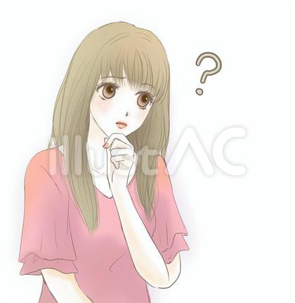首をかしげる女性