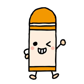 かわいいオレンジクレヨン クレヨン,オレンジ,橙色,手描き,かわいい,保育,教材,幼稚園,保育園のイラスト素材