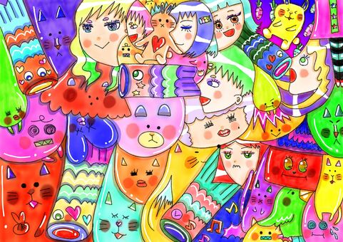 こいのぼり こいのぼり,鯉のぼり,カラフル,キャラクター,端午の節句のイラスト素材