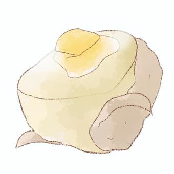 じゃがばた ジャガイモ,バター,食べ物,水彩,鉛筆のイラスト素材