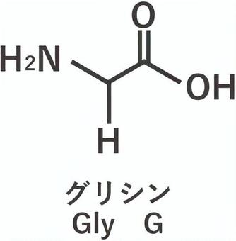 グリシン アミノ酸,成分,構造式,化学式,栄養素のイラスト素材