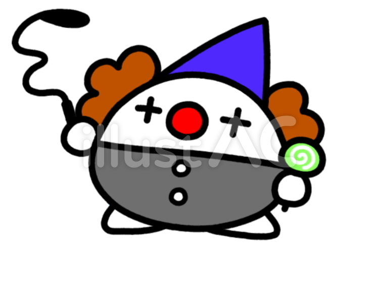 アメとムチピエロ　黒 ピエロ,サーカス,アメのイラスト素材