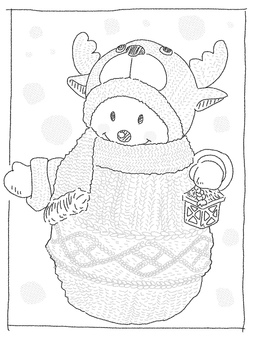 着ぐるみのスノーマン 着ぐるみ,スノーマン,雪だるま,マフラー,ランタン,クリスマス,冬のイラスト素材